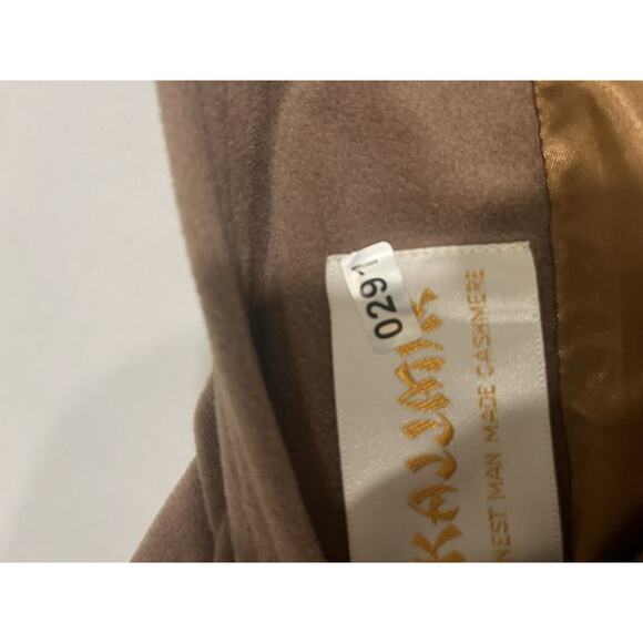 Vtg 70s Juli de Roma Tan Belted Over Coat 10 Kajjmir Man Made Cashmere Classic - Picture 13 of 14